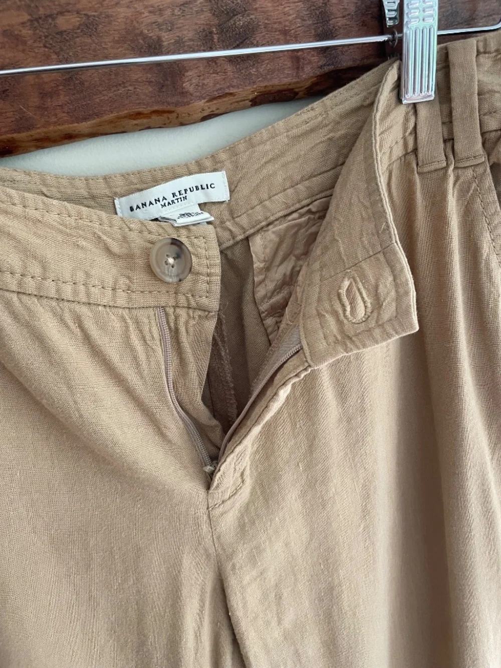 Banana Republic Neutral Linen Blend Pants 6 Y2K